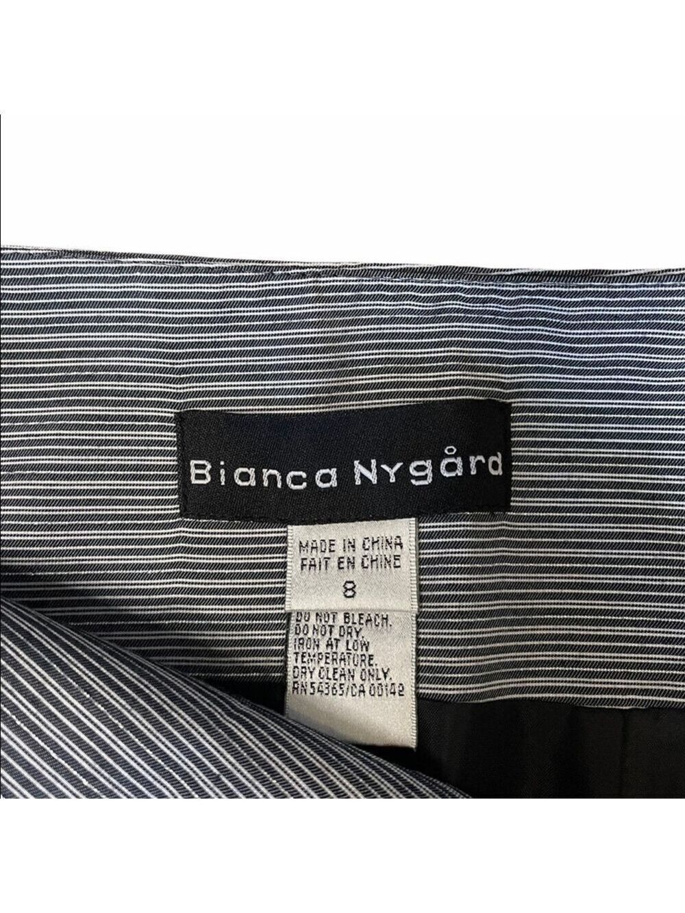 Bianca Nygard Women’s Striped Pencil Skirt with Metallic Thread Pleated … - Picture 7 of 8